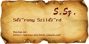 Sárosy Szilárd névjegykártya